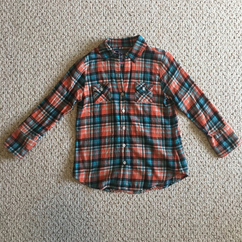 Victoria's Secret PINK Flannel Button Down Shirt S